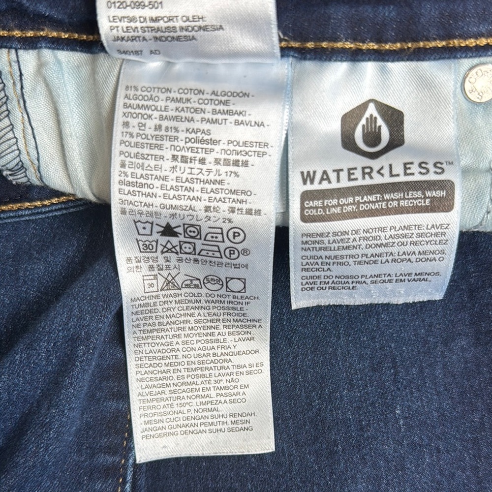 Levi's 711 Skinny Dark Blue Jeans Size 29 - Picture 6 of 9